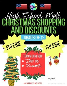 Preview of FREEBIE | Christmas Shopping and Discounts | USA