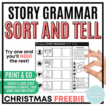 Preview of FREEBIE {Christmas} Story Grammar Sort & Tell | Narrative Language FREE No Prep