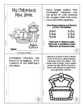Freebie Christopher Columbus 8 Page Mini Book By Merry Friends