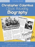 FREEBIE: Christopher Columbus Close Reading Biography