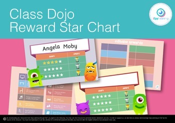 Preview of FREEBIE Class Dojo Reward Star Behaviour Chart with Editable Coupons