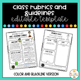 FREEBIE - Class Rubrics and Guidelines Editable Template