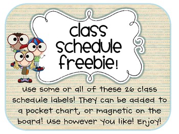Preview of FREEBIE! Class Schedule Labels