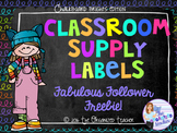 Classroom Labels Chalkboard Neon