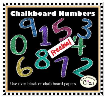 Preview of FREEBIE! Clip Art - Chalkboard Numbers