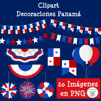 Preview of FREEBIE: Clipart Decoraciones Fiestas Patrias Panamá | Panama National Holiday