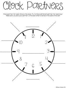 {FREEBIE} Clock Partners by Tales from a Very Busy Teacher TPT