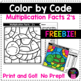 FREEBIE - Color by Code - Multiplication Facts 2's - Turtle