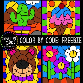 Preview of FREEBIE: Color by Code Sampler {Creative Clips Clipart}