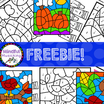 FREEBIE Color by Note: Fall! by Mindful Musicking | TpT