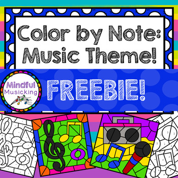 Preview of FREEBIE Color by Note: Music!