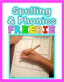 FREEBIE: Common Core Foundational Skills Word Work: Phonics & Spelling Homework
