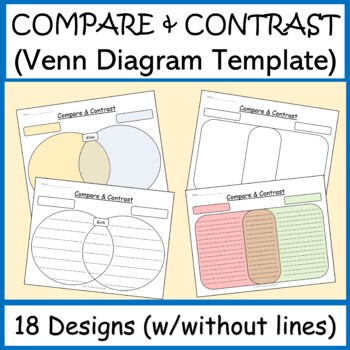 Preview of Compare and Contrast Venn Diagram TEMPLATES | English & Spanish Versions