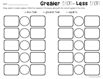Preview of FREEBIE: Comparing Numbers: Greater Than / Less Than / Equal To - Blank Sheet