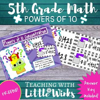 FREEBIE! Concentration MULTIPLYING & DIVIDING WITH POWERS OF 10 Game