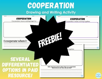 Preview of FREEBIE! Cooperation SEL Drawing and Writing Activity