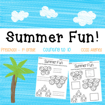 FREEBIE! Counting to Ten (Summer Themed) by Fresh and Fancy Teaching