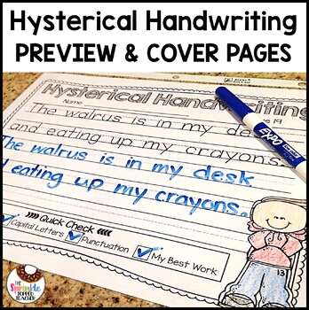 Preview of Hysterical Handwriting Worksheets FREEBIE | Includes Cover Page