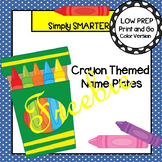 FREEBIE:  Crayon Themed Desk Name Plates with Alphabet and