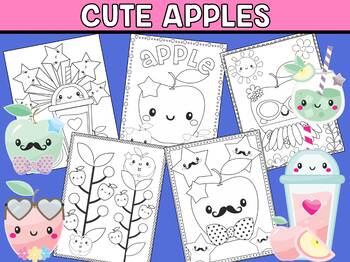 Preview of FREEBIE: Cute Apples - Back to School - Coloring Pages - The Crayon Crowd