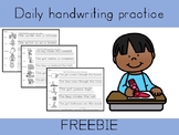 FREEBIE SAMPLE DAILY HANDWRITING PRACTICE .... OT SPED k123 writing practice