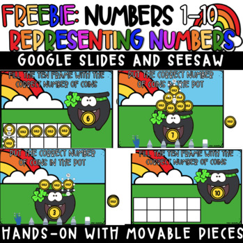 Preview of FREEBIE: DIGITAL Representing Numbers 1-10 Seesaw and Google Slides