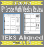 FREEBIE- Daily Math Review- TEKS Aligned- Weeks 1, 11, 21