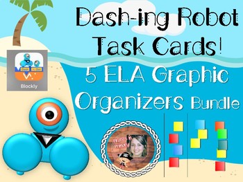 Preview of FREEBIE! Dash-ing Robot Task Cards:  ELA Graphic Organizer, Sequencing