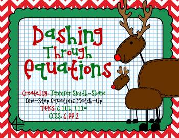 Preview of FREEBIE Dashing Through Equations (One Step Equations)