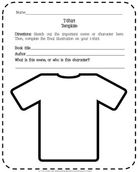 FREEBIE Design a T-Shirt Book Response Project | TPT