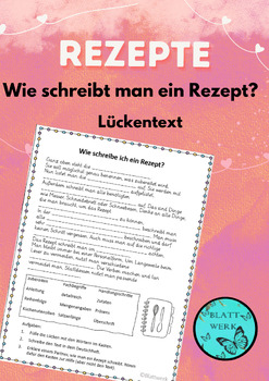 Preview of FREEBIE: Deutsch/German: how to write a recipe/printable