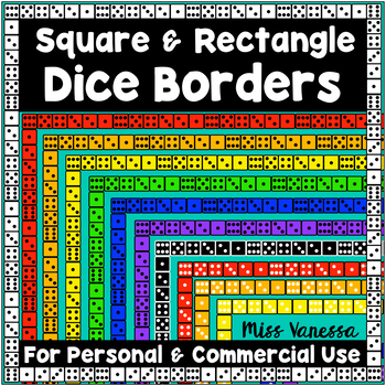 Preview of Multi-Color Dice Square And Rectangle Digital Borders And Frames
