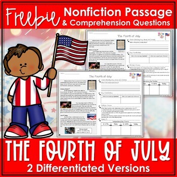 Preview of Fourth of July Nonfiction Reading Passage FREEBIE