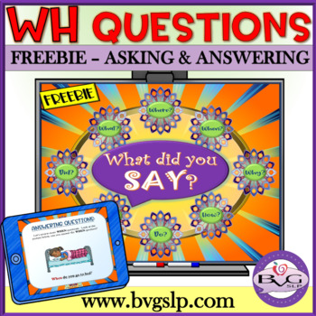 Preview of FREEBIE Digital Asking & Answering WH Questions - EASEL Activity and Assessment