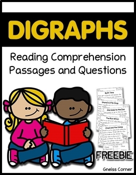 Preview of Digraph CH Reading Comprehension Passages and Questions FREEBIE