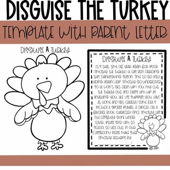 Preview of FREEBIE Disguise a Turkey with Parent Letter