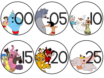 Preview of FREEBIE Disney Clock Labels