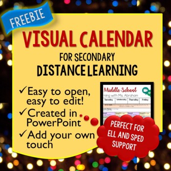 Preview of FREEBIE!: Distance Learning Calendar | EDITABLE