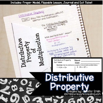 Preview of Distributive Property Lesson for Interactive Notebooks | TEKS 6.7d