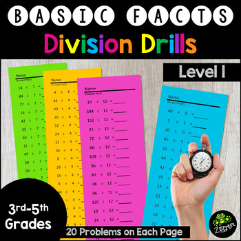 Preview of Division Timed Drills {Fact Families & Mixed Facts - 20 per page}
