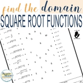 FREEBIE Domain of Square Root Equations SELF-CHECKING NO-P