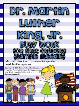 Preview of {FREEBIE} Dr. King Busy Work for First Graders