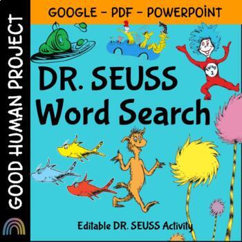 FREEBIE! Dr. Seuss Word Search | Activity | Dr. Seuss Inspired | Editable