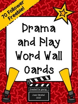 Preview of {FREEBIE} Drama and Play Word Wall Cards