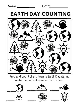 Preview of FREEBIE Earth Day Counting