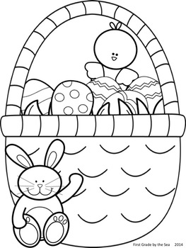 FREEBIE Easter Basket Coloring Pages by Pauline Pretz | TpT