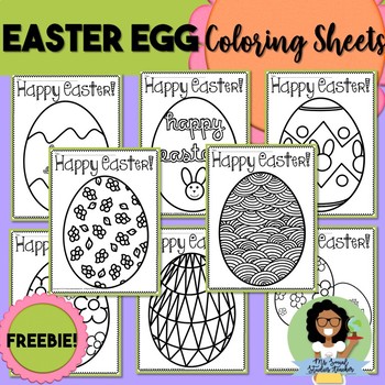 FREEBIE Easter Egg Coloring Pages by Ms Social Studies Teacher | TpT