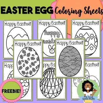 Preview of FREEBIE Easter Egg Coloring Pages