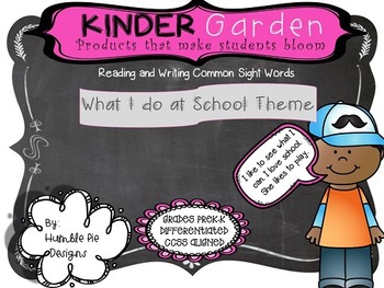 Preview of Kinder Garden: BUNDLED Differentiated - What I do at School Easy Readers