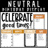 FREEBIE Editable Birthday Bulletin Board Kit - Warm Neutra